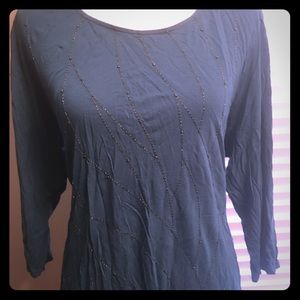 Teal Blue Top with Bead Details